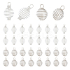 30Pcs 2 Styles Steel & 304 Stainless Steel Wire Pendants STAS-DC0012-65-1