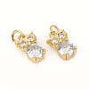 Brass Micro Pave Cubic Zirconia Charms ZIRC-L096-13G-1