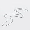 Anti-Tarnish Rhodium Plated 925 Sterling Silver Chain Necklaces STER-F039-55cm-16P-1