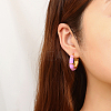 304 Stainless Steel Enamel Hoop Earrings for Women AU7915-1-3