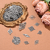60Pcs 10 Styles Tibetan Style Alloy Flower Connector Charms FIND-YW0010-22-4