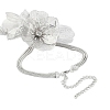 Flower Alloy Rhinestone Pendant Necklaces for Women NJEW-Z043-02P-5