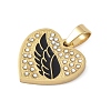 Ion Plating(IP) 304 Stainless Steel Enamel Rhinestone Pendants STAS-Q325-02G-G-2