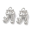 Rack Plating Brass Clear Cubic Zirconia Pendants KK-M102-21P-A-1
