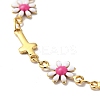 Ion Plating(IP) Enamel Flower & Cross Link Chain Bracelet BJEW-C023-01G-02-2