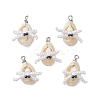 Natural Cowrie Shell & Glass Seed Beads Pendants PALLOY-MZ00323-1