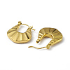 Ion Plating(IP) 304 Stainless Steel Twist Teardrop Thick Hoop Earrings for Women EJEW-I284-11G-2