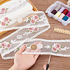 15 Yards Polyester Embroidery Flower Mesh Ribbon SRIB-GA0001-11A-3