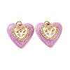 304 Stainless Steel Enamel Pendants STAS-U061-42G-01-1