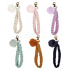 6Pcs 6 Colors Handmade Braided Wrist Lanyard Pendant Decorations AJEW-GL0002-24-1