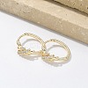 Brass Clear Cubic Zirconia Hoop Earrings EJEW-Q014-14G-4