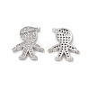 Brass Micro Pave Clear Cubic Zirconia Connector Charms KK-E068-VB030-1