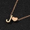Alloy Letter Heart Pendant Necklaces for Women NJEW-FS0001-09J-1
