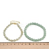 Natural Green Aventurine Beaded Bracelets Set for Women BJEW-G752-02G-07-5