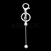 Spray Painted Alloy Bar Beadable Keychain for Jewelry Making DIY Crafts LS-KEYC-A011-02G-1