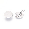 304 Stainless Steel Brooch Cabochon Settings X-STAS-E547-08J-P-1