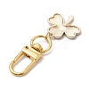 Lucky Clover Alloy Enamel Pendant Decoration HJEW-JM02502-01-4