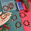 Christmas Theme Glass Beaded Napkin Rings AJEW-SC00029-3