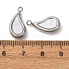 304 Stainless Steel Resin Pendants STAS-P406-15G-P-3