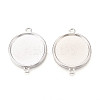 Tibetan Style Alloy Flat Round Connector Cabochon Settings PALLOY-N178-11AS-1
