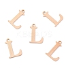 Ion Plating(IP) 304 Stainless Steel Alphabet Charms STAS-H122-L-RG-2