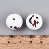 Christmas Printed Opaque Acrylic Round Beads OACR-T029-08C-4