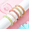 5Pcs 5 Color Crackle Glass Round Beaded Stretch Bracelets Set BJEW-JB09695-02-4