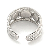 304 Stainless Steel Synthetic Turquoise Cuff Rings G-Z056-06P-02-3