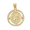 Brass Micro Pave Cubic Zirconia Pendants KK-P323-11G-G02-1