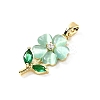 Brass Micro Pave Cubic Zirconia Pendants KK-H089-32G-02-2
