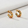 Cubic Zirconia C-shape Stud Earrings JE944B-2