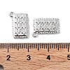 Brass Micro Pave Clear Cubic Zirconia Charms KK-F871-37P-3