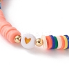 Polymer Clay Heishi Beads Stretch Bracelets BJEW-JB05708-01-2