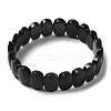 Natural Silver Obsidian Beaded Stretch Bracelet G-E010-01-06-1