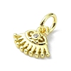 Eye Theme Brass Micro Pave Cubic Zirconia Charms KK-H475-58G-08-2