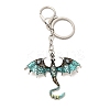 Dragon Alloy Rhinestone Pendant Keychains KEYC-G065-01G-3