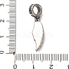316 Surgical Stainless Steel & Rhinestone European Dangle Charms SA-CBA7555-16AS-02-3