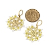 Snowflake 304 Stainless Steel Leverback Earrings EJEW-MZ00496-01-4