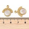 304 Stainless Steel Natural White Shell Pendants STAS-L288-03G-02-3