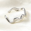 Non-Tarnish 304 Stainless Steel Wave Open Cuff Ring for Women LS-RJEW-C040-02P-3