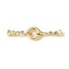 Brass Pave Clear Cubic Zirconia Fold Over Clasps KK-M320-05G-1
