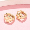 Clover Brass Hoop Earrings EJEW-Z102-11G-2