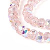 Electroplate Transparent Glass Beads Strands EGLA-N022-05B-C04-3