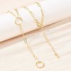 Brass Paperclip Chain Y Lariat Necklaces NJEW-H087-06F-G-1