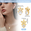 8Pcs Brass Micro Pave Cubic Zirconia Pendants FIND-BBC0004-28B-01-2
