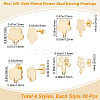 80Pcs 4 Style 201 Stainless Steel Stud Earring Findings EJEW-BBC0001-08-2