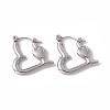 Non-Tarnish 304 Stainless Steel Heart Hoop Earrings for Women LS-EJEW-E199-14P-1