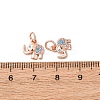 Brass Micro Pave Cubic Zirconia Pendants ZIRC-E124-68RG-1-3