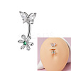 304 Stainless Steel with Crystal Rhinestone Belly Rings FS-WG2C664-01-2