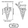 10Pcs Hollow Brass Cone Cage Pendants KK-SC0004-37-2